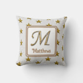 Coussin Monogramme Nom Gold Silver Stars Initial (Recto)