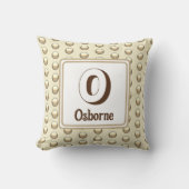 Coussin Monogramme Nom Initial Gold Polka Dot Keepsaké (Recto)