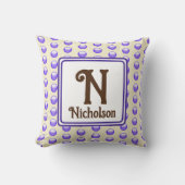 Coussin Monogramme Nom Initiale Polka Dot Keaké (Recto)
