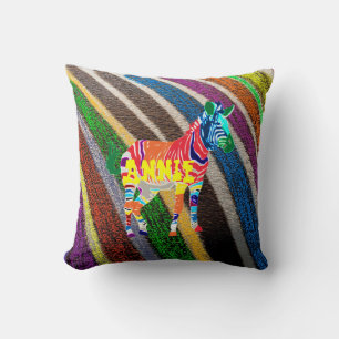 Coussin Monogramme nommé personnalisé par destin de zèbre