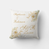 Coussin Monogramme or Floral Logo Mariage Kneeling (Recto)