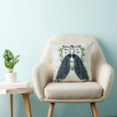 Coussin Monogramme PAON CŒUR Mariage Anniversaire de maria (Chaise)