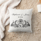 Coussin Monogramme Paons Vintage (Couverture)