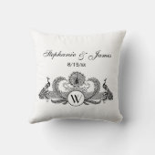 Coussin Monogramme Paons Vintage (Verso)