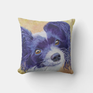 COUSSIN MONOGRAMME PAPILLON NOIR ET BLANC