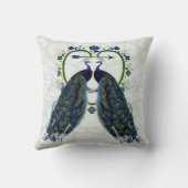 Coussin Monogramme PEACOCK HEART Mariage Anniversaire Pers (Verso)