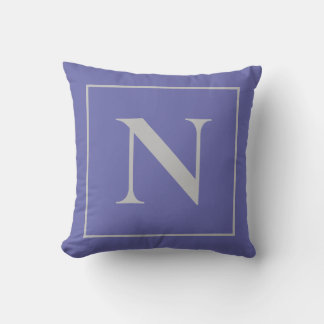 Coussin Monogramme Permule Bleu Minimaliste Jeu d'oreiller