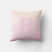 Coussin Monogramme personnalisable | Ombre de la pêche et  (Verso)