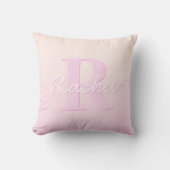 Coussin Monogramme personnalisable | Ombre de la pêche et  (Recto)