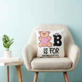 Coussin Monogramme personnalisé B pour ours drôle animal m (Chaise)