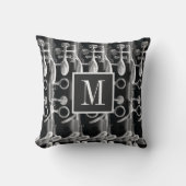 Coussin Monogramme personnalisé Clarinet Photographie noir (Recto)