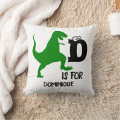 Coussin Monogramme personnalisé D pour Dinosaur mignon T R (Couverture)