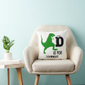 Coussin Monogramme personnalisé D pour Dinosaur mignon T R (Chaise)