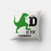 Coussin Monogramme personnalisé D pour Dinosaur mignon T R (Recto)