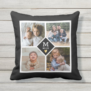 Coussin Monogramme personnalisé de la famille de collectio