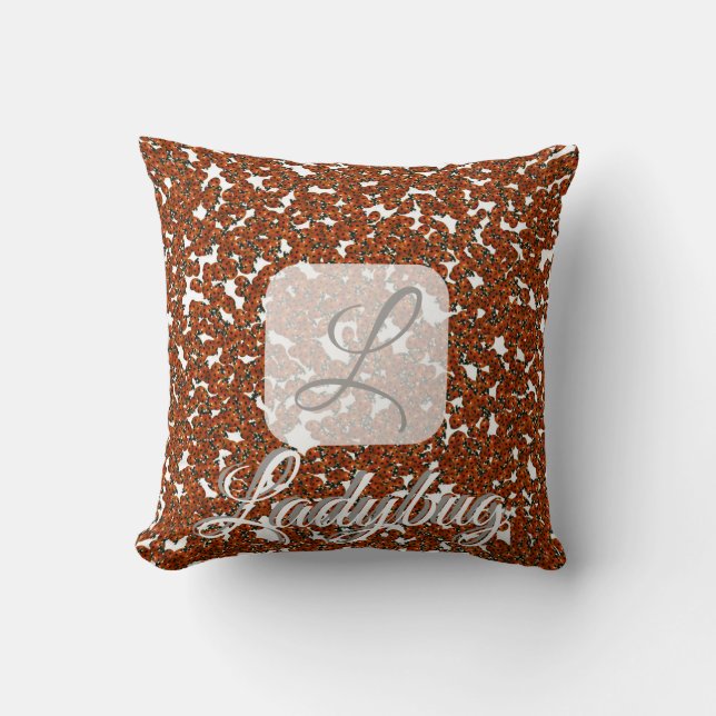 Coussin monogramme personnalisé de Ladybug (Recto)