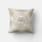 Coussin Monogramme Personnalisé, Fête des mariées Perle Ca (Recto)