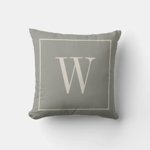 Coussin Monogramme personnalisé initial tendance rustique