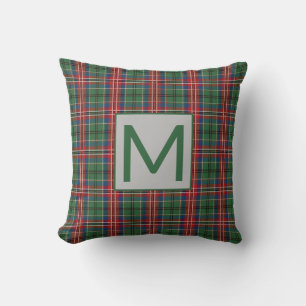 Coussin Monogramme personnalisé MacCulloch Plaid Tartan