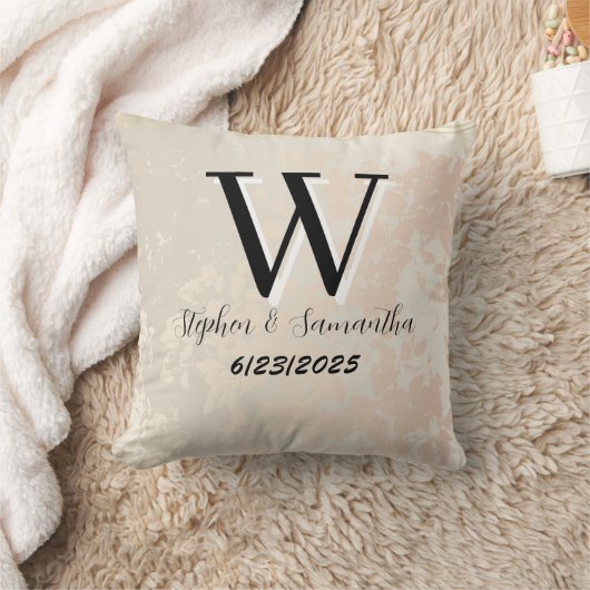 Coussin Monogramme personnalisé mariage de boho (Couverture)