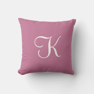 Coussin Monogramme Personnalisé Moderne Élégant Solide Mau