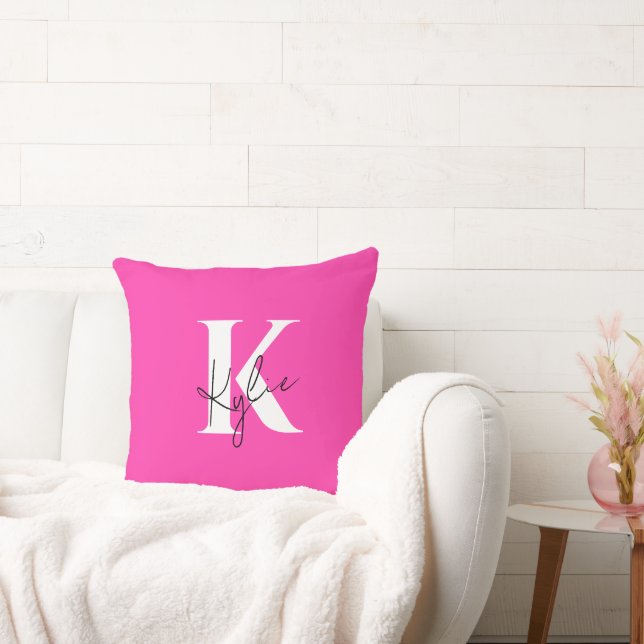 Coussin Monogramme personnalisé moderne et dynamique - (Canapé)
