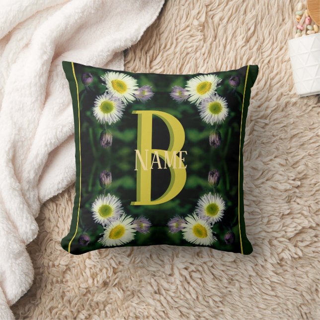 Coussin Monogramme personnalisé Votre initiale Nom Art de  (Couverture)