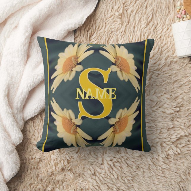 Coussin Monogramme personnalisé Votre initiale Nom Art de  (Couverture)