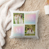 Coussin Monogramme Photo Noël Fête Cheval Iridescente (Couverture)