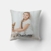 Coussin Monogramme photo personnalisée moderne et élégant (Verso)