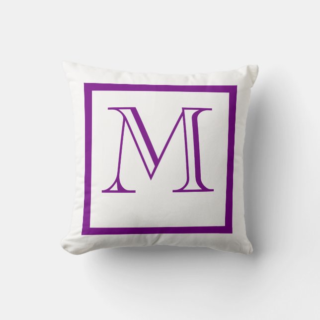 Coussin monogramme positif pourpre (Recto)