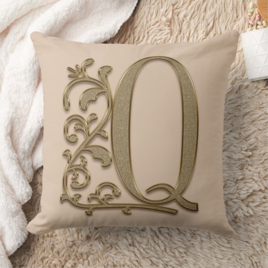 Coussin Monogramme Q Mocha Crémeux, Famille, Mariage Anniv (Couverture)
