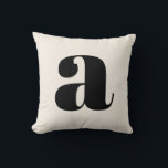 Coussin Monogramme rétro simple blanc gras<br><div class="desc">Monogramme rétro simple blanc gras rétro</div>