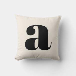 Coussin Monogramme rétro simple blanc gras