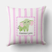 Coussin Monogramme rose éléphant bébé fille (Verso)