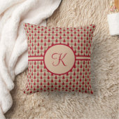 Coussin Monogramme Rouge Brun Buffalo Carreaux Rustique Ca (Couverture)