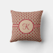 Coussin Monogramme Rouge Brun Buffalo Plaid Rustique Campa (Verso)