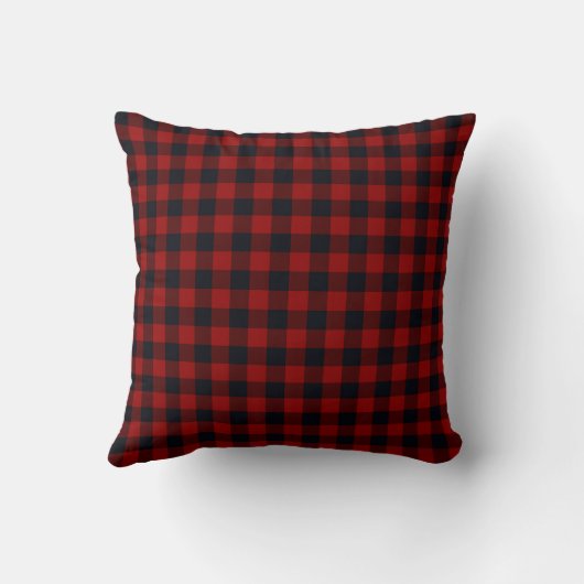 Coussin Monogramme Rouge et noir Buffalo plaqué (Verso)