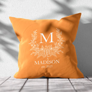 Coussin Monogramme rustique Copper personnalisé initial