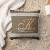 Coussin Monogramme rustique de mariage campagnard de (Couverture)