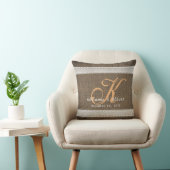Coussin Monogramme rustique de mariage campagnard de (Chaise)
