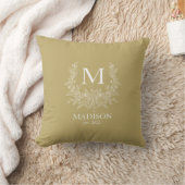 Coussin Monogramme rustique personnalisé initial (Couverture)