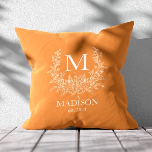 Coussin Monogramme rustique personnalisé initial