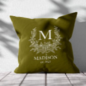 Coussin Monogramme rustique personnalisé initial