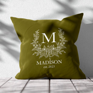 Coussin Monogramme rustique personnalisé initial
