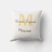 Coussin Monogramme simple de l'équipe de la mariée en or d (Verso)