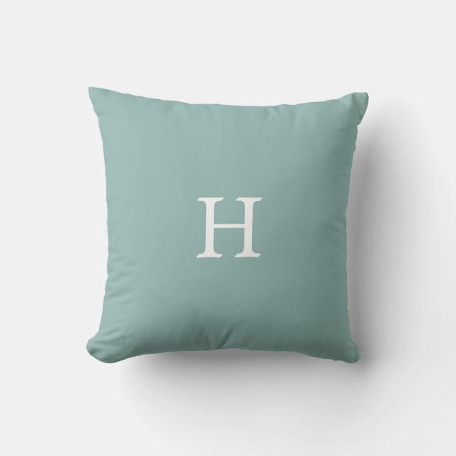 Coussin Monogramme sur Silvery Blue & White (Recto)