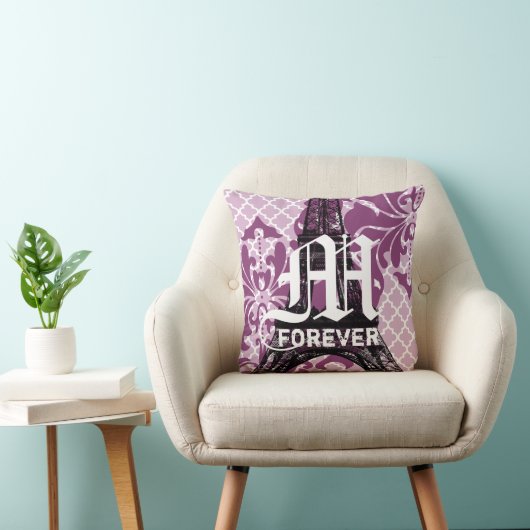 Coussin Monogramme Tour Eiffel 2° Anniversaire en coton Pl (Chaise)
