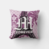 Coussin Monogramme Tour Eiffel 2° Anniversaire en coton Pl (Recto)
