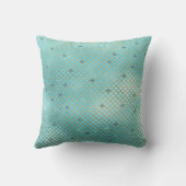 Coussin Monogramme turquoise vert et mauve de sirène (Verso)